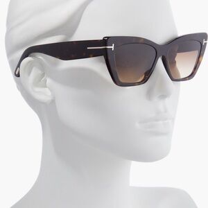 Tom Ford Cat-Eye Women's Sunglasses - Brown Gradient Lenses
